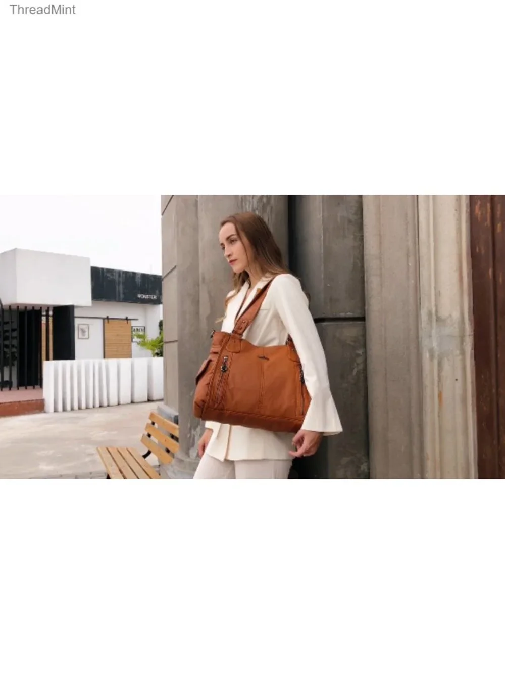 Vegan Leather Hobo Tote - Women's Top-Handle Shoulder Bag, Roomy Multi-Pocket